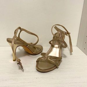 BCBG gold dress shoes